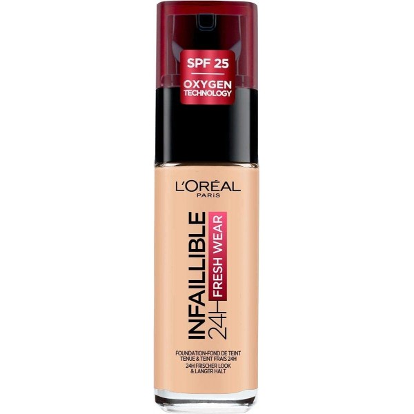 L'Oréal Paris Make-up designer 24H Fresh Wear Base de Maquillaje de Larga Duración , Tono 200 Sable Doré- 30 ml