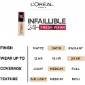 L'Oréal Paris Make-up designer 24H Fresh Wear Base de Maquillaje de Larga Duración , Tono 200 Sable Doré- 30 ml